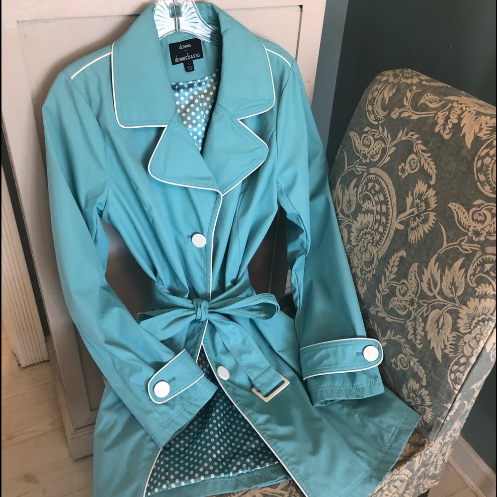 Dennis Basso ...... turquoise trench coat